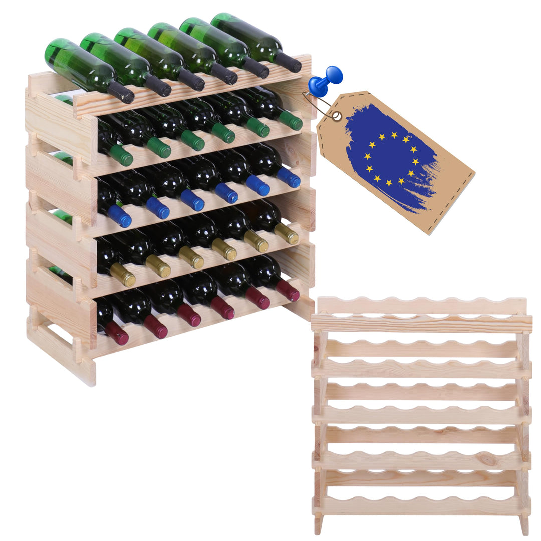 Weinregal, Holzregal, Modulares Weinständer, Weinhalter, Flaschenständer, Flaschenregal, Modernes Ge