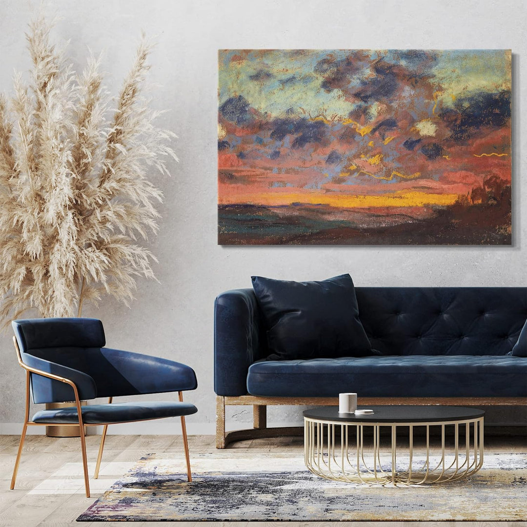 Printed Paintings Leinwand (80x60cm): Claude Monet - Sonnenuntergang 80x60 cm, 80x60 cm
