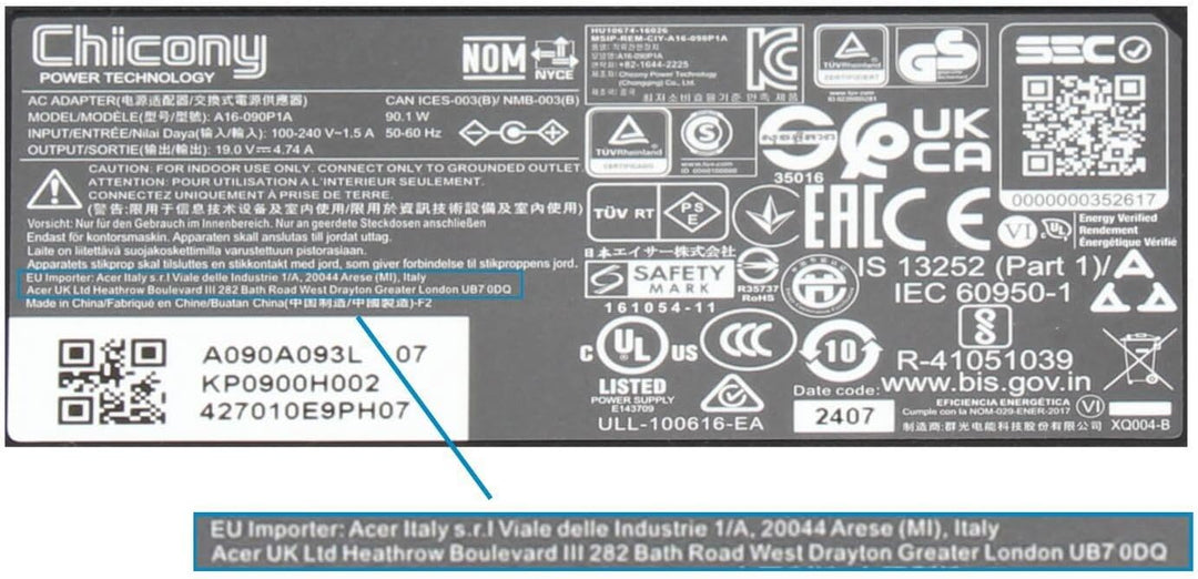 Acer Aspire 7540G Original Netzteil 90 Watt