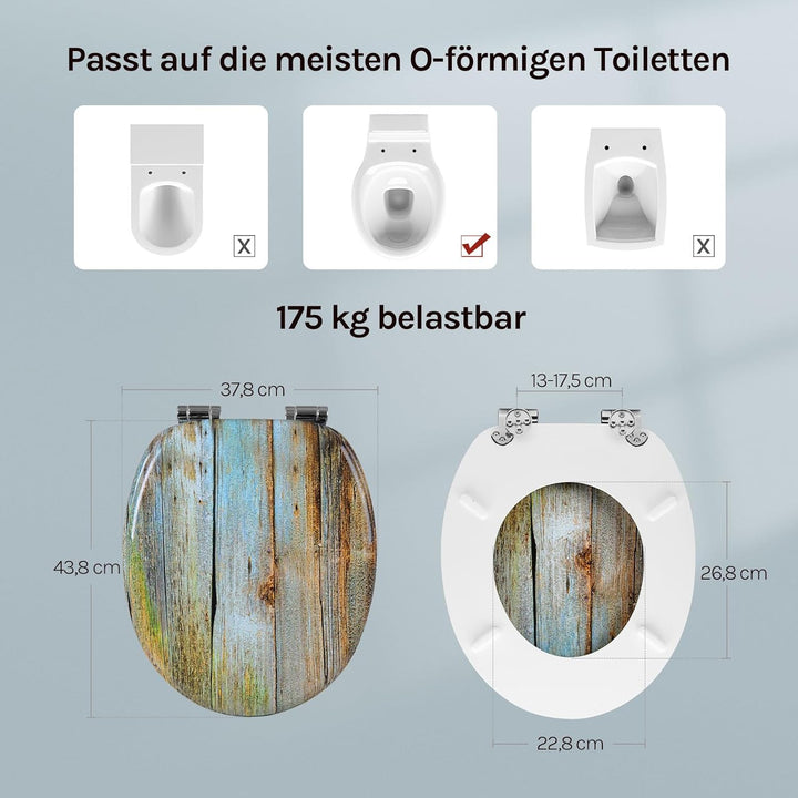 WOLTU #2 Premium WC-Sitz Toilettensitz mit Absenkautomatik, MDF Holzkern, Softclose Scharnier, Antib