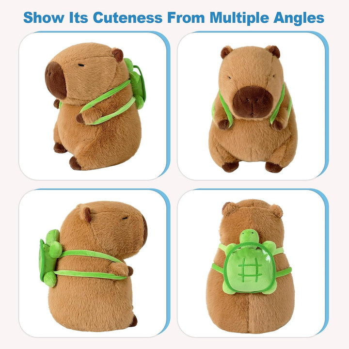 shownicer Plüschtier Capybara Kuscheltier mit Schildkröte Stofftier Kawaii Capybara Plüsch Kissen Sp