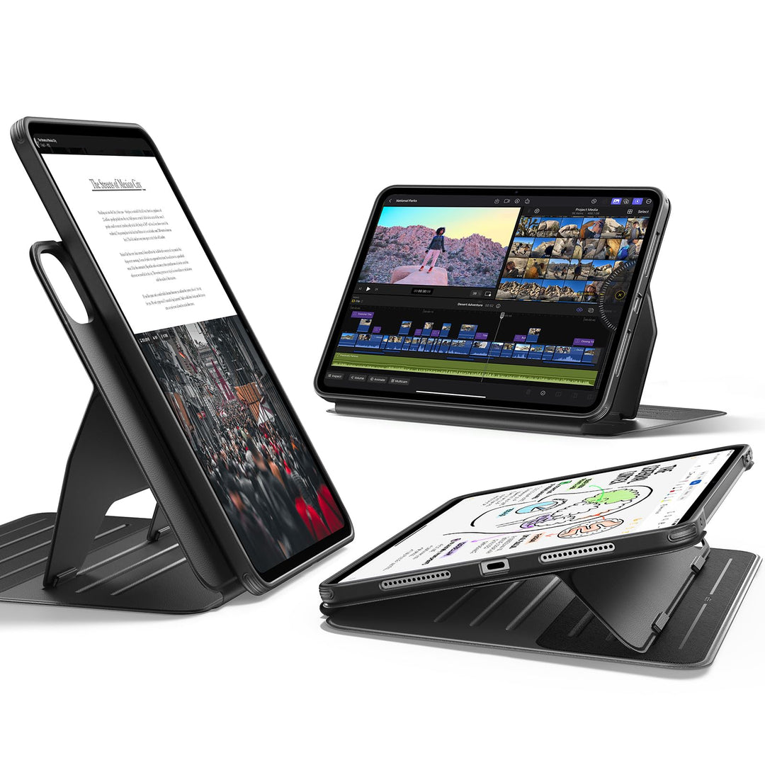 ESR für iPad Pro 13 Hülle (2024), Drehbare Hülle mit Abnehmbarer Magnetabdeckung, Ständer im Hoch-/Q