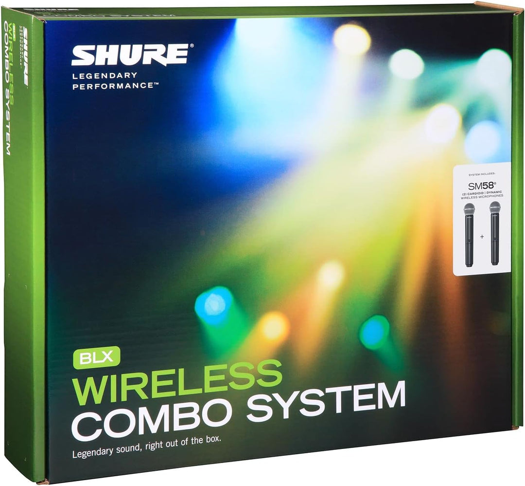 Shure BLX288/SM58 UHF Wireless Mikrofonsystem - Perfekt für Kirche, Karaoke, Gesang - 14-Stunden Akk