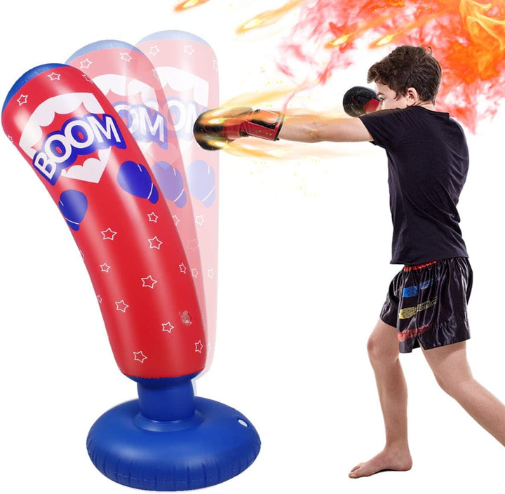Schwerer Boxsack für Kinder Boxsack Standing Kickboxing Bag mit Stand Boxing Dummy aufblasbare Cool