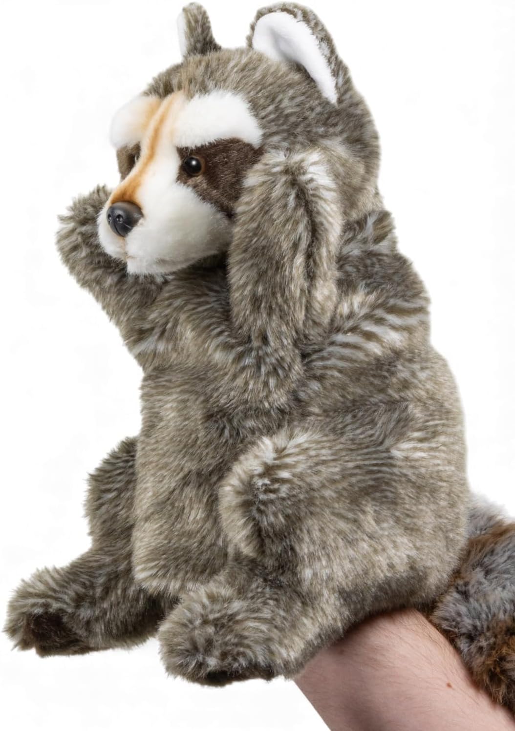 Carl Dick Waschbär Handpuppe, Plüschtier, Kuscheltier ca. 28cm 3439 Wb - Grau, Wb - Grau