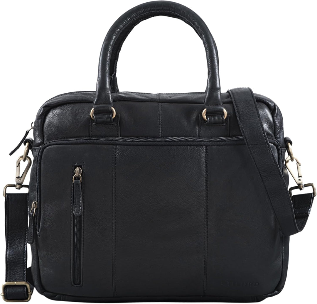 STILORD 'Adam' Vintage Laptoptasche 13,3 Zoll Leder für MacBook Air Pro Henkeltasche Umhängetasche g