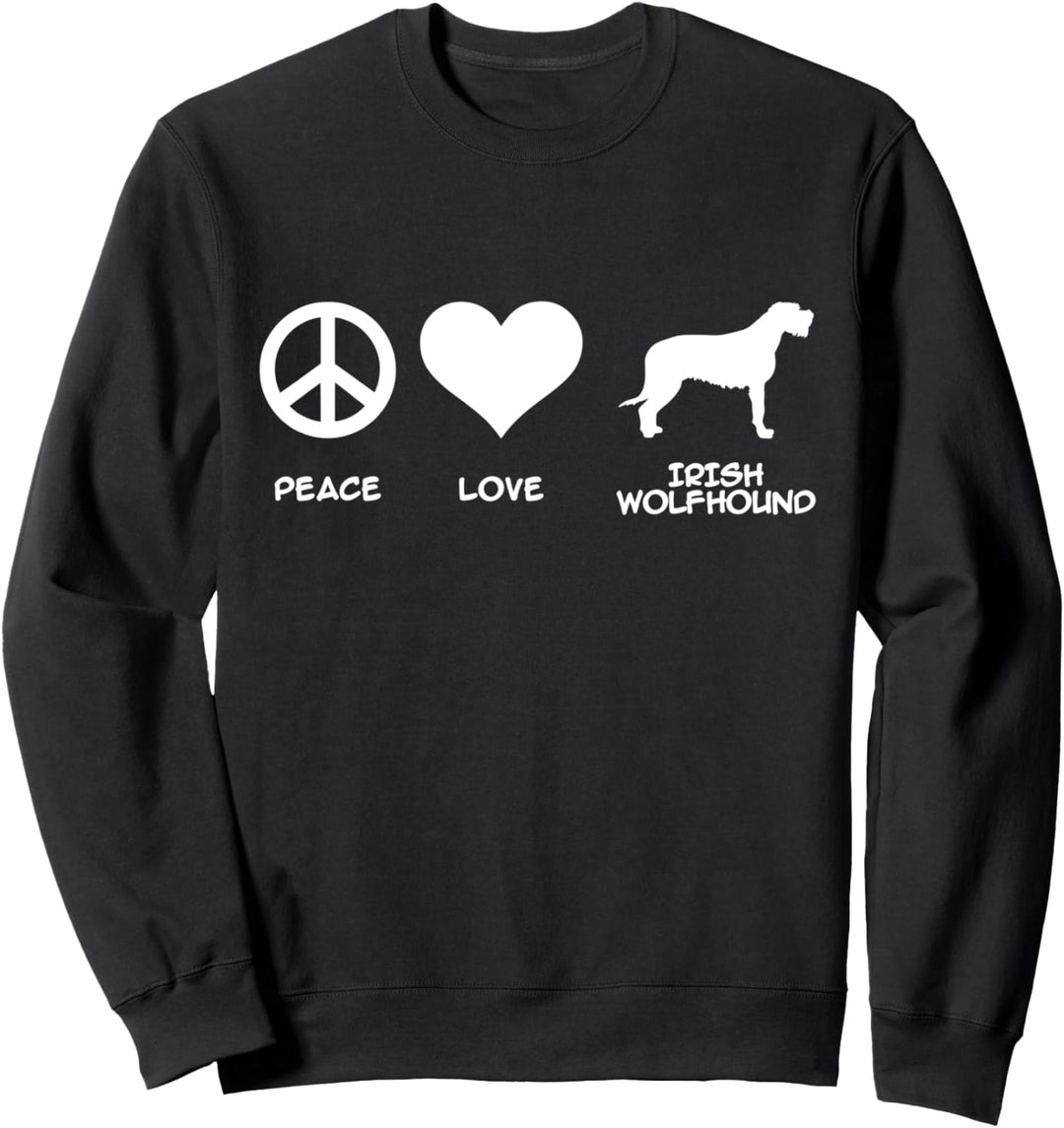 Irischer Wolfshund Peace, Love, Irish Wolfhound Sweatshirt