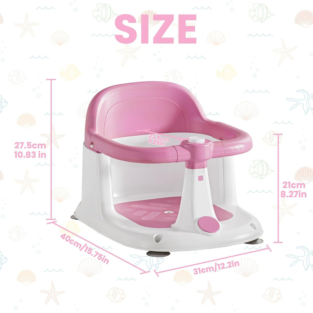 UBRAVOO Baby Badesitz für Babys von 6 bis 24 Monaten, aufrecht sitzender Badesitz, rutschfester Baby