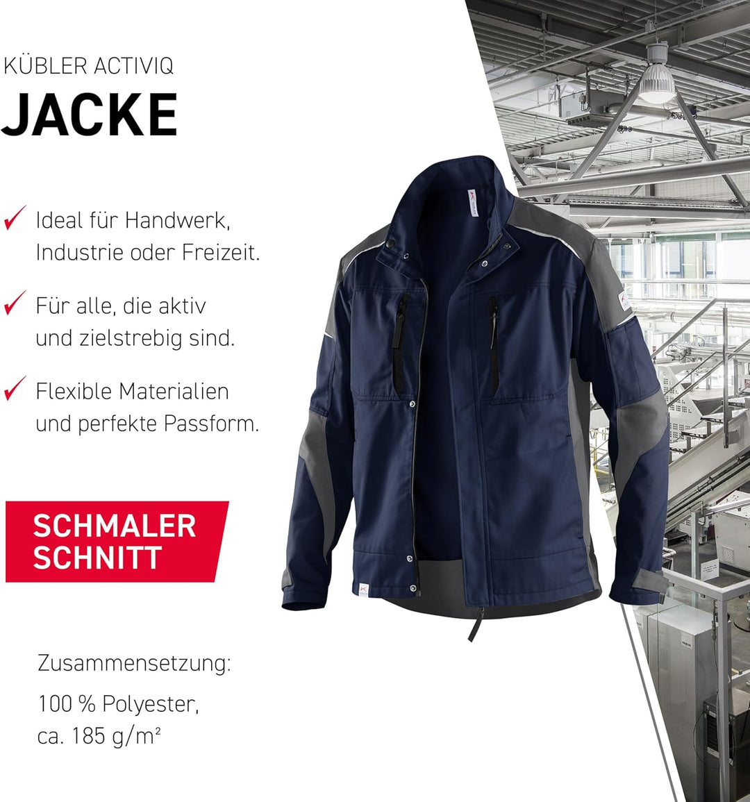 KÜBLER Workwear KÜBLER ACTIVIQ Arbeitsjacke dunkelblau/anthrazit dunkelblau/anthrazit S, dunkelblau/