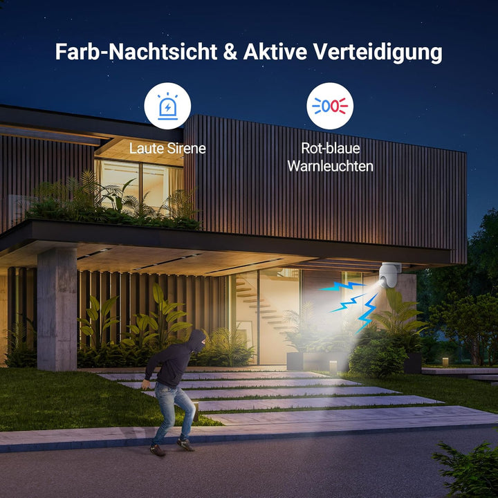 EZVIZ 5MP Pan&Tilt Überwachungskamera Aussen WLAN, 360° PTZ, Personen-/Fahrzeugerkennung, Zwei-Wege-