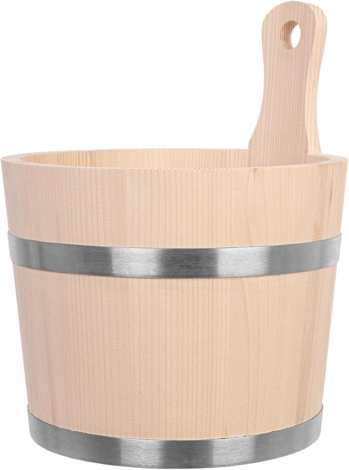 KADAX Saunakübel aus Holz, 5 Liter, Holzeimer mit Griff, Saunaeimer für Aufgüsse, Eimer aus Naturhol
