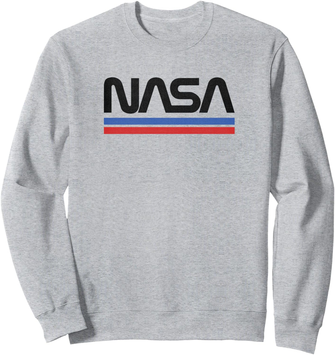 Trendy NASA Black Text Logo With Stripes Sweatshirt