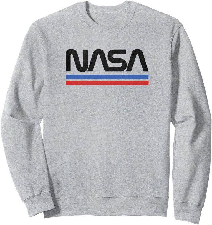 Trendy NASA Black Text Logo With Stripes Sweatshirt