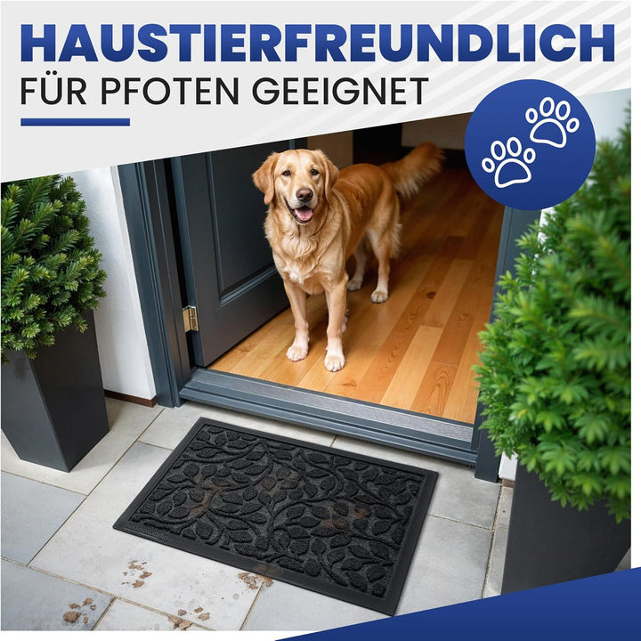 Fussmatte aussen und innen [robust] - Saubere Schuhe Dank geriffelter Oberseite - Perfekte Grösse 40