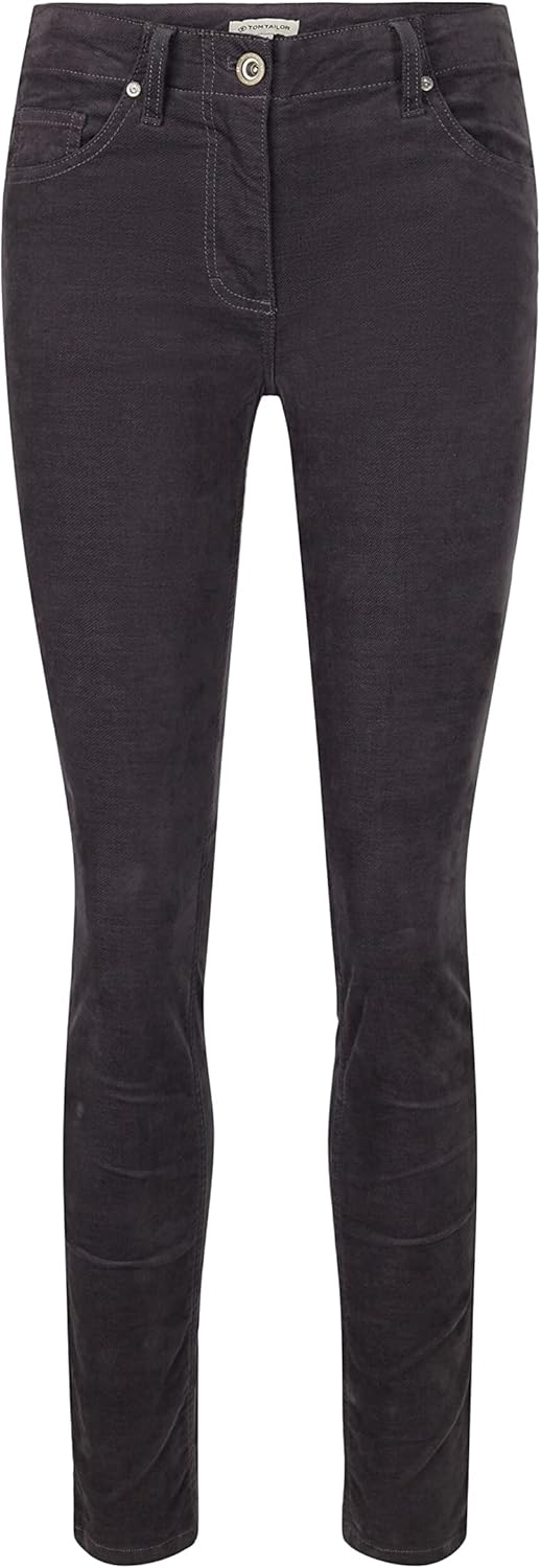 TOM TAILOR Damen Alexa Slim Samthose 32W / 30L 15417 - Evident Anthracite, 32W / 30L 15417 - Evident