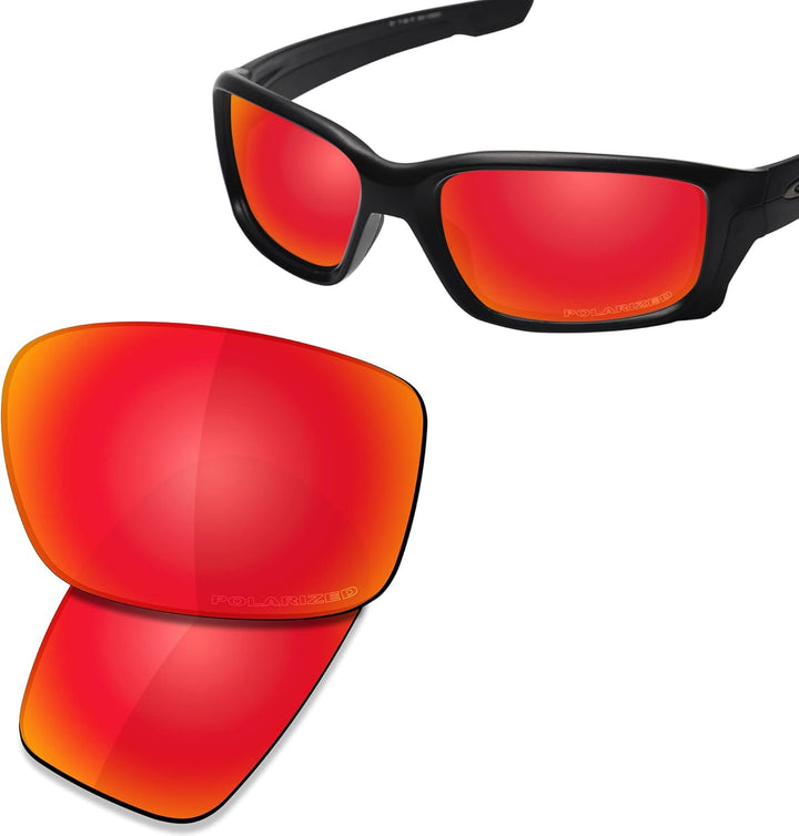 Saucer Premium Ersatzgläser für Oakley Straightlink OO9331 Sonnenbrille High Definition - Feuerrot P