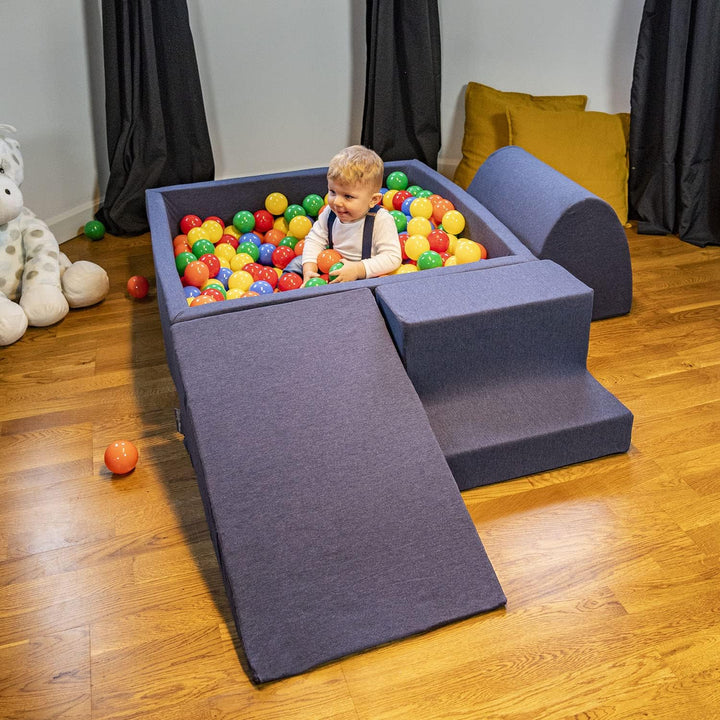 KiddyMoon Spielplatz Aus Schaumstoff Hindernisläufen, kopfteil/Rampe/Zwickel/stüfchen, Dunkelblau Du