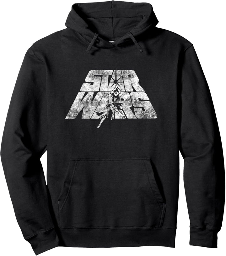 Star Wars Retro Poster Logo Mashup Dark Pullover Hoodie