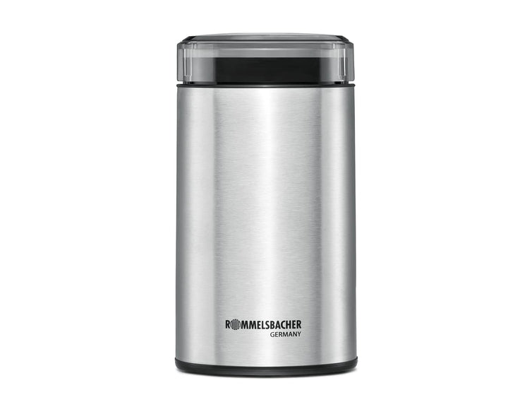 ROMMELSBACHER Kaffeemühle EKM 100 - Schlagmesser aus Edelstahl, Edelstahl Bohnenbehälter, Füllmenge