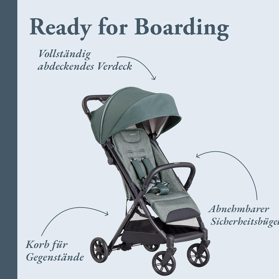 Inglesina Quid 2 Kinderwagen, leicht, bis 22 kg, kompakt, ideal für Flugzeug, Elephant Grey, grün, E