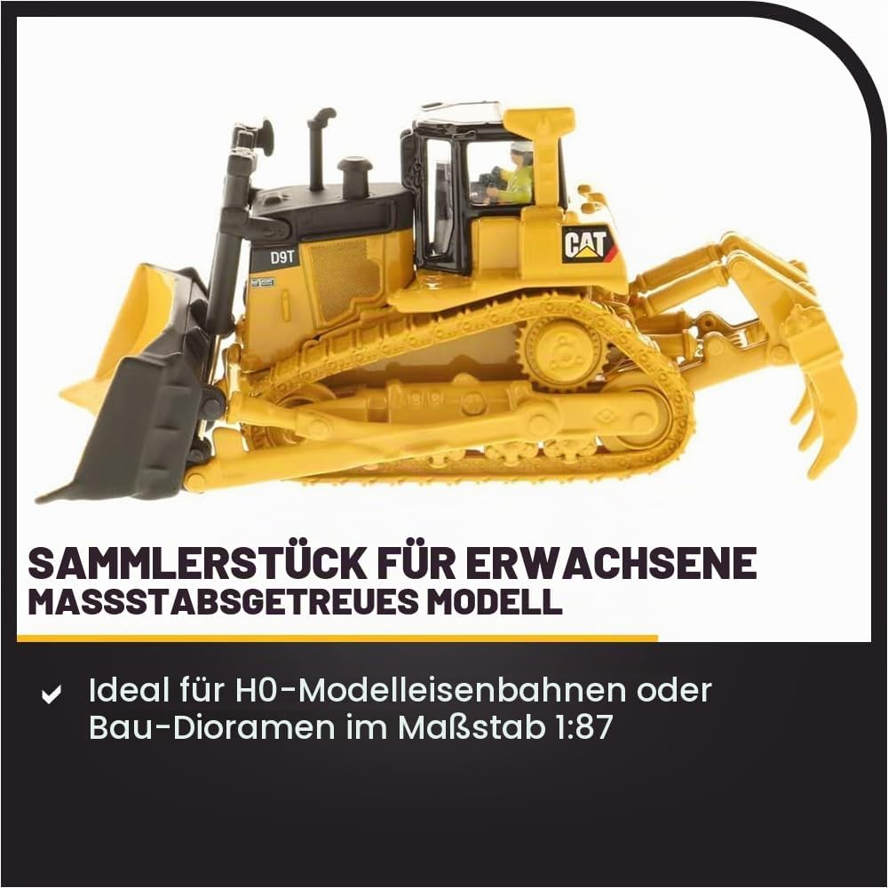 Diecast Masters 85209 - Caterpillar Kettendozer D9T, detailgetreues H0 CAT Baufahrzeug in Metallbox,
