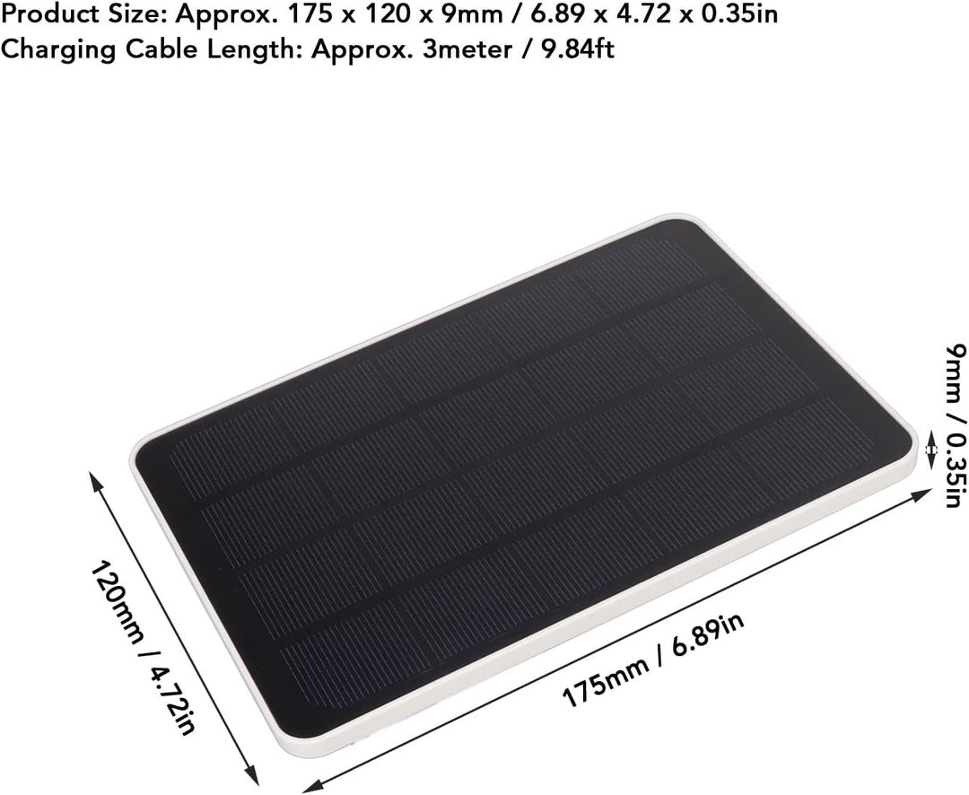 Solarpanel für Überwachungskamera, für DC 5V-Überwachungskamera, Wasserdichtes IP65-Kameraladegerät,
