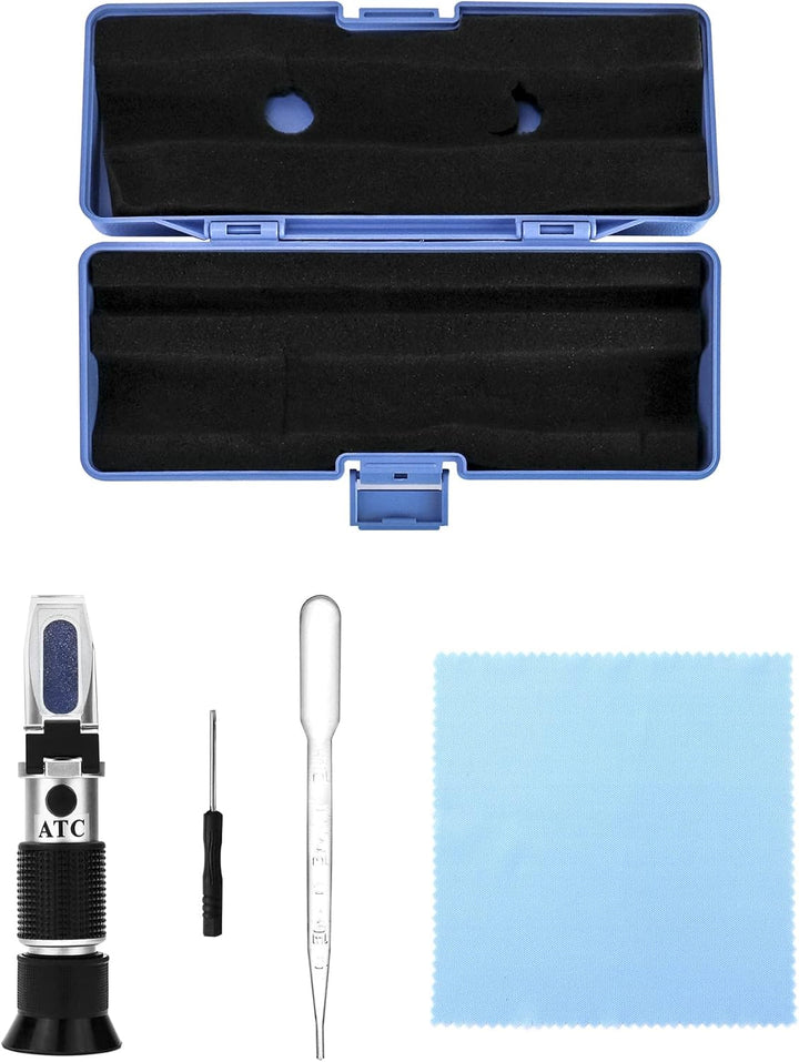 QWORK® Imker Refraktometer, mit automatischer Temperaturkompensation, Brix 0-80%, Handrefraktometer