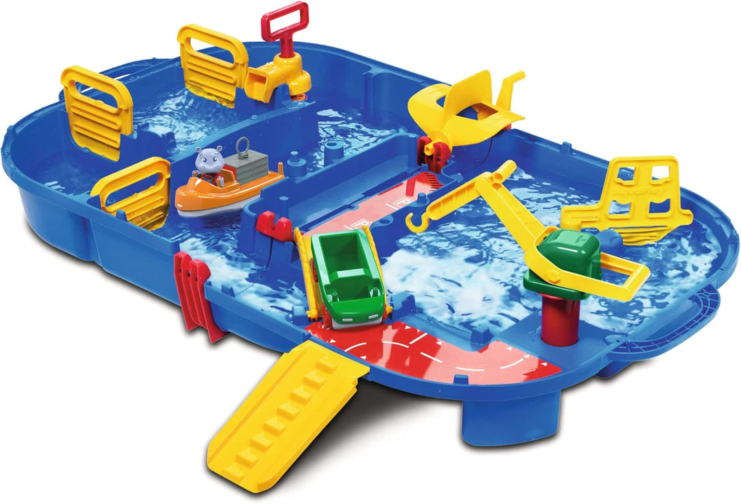 AquaPlay - LockBox - Wasserbahn als Transportkoffer mit 27 Teilen & 2 Segelboote + 2 Figuren - Zubeh