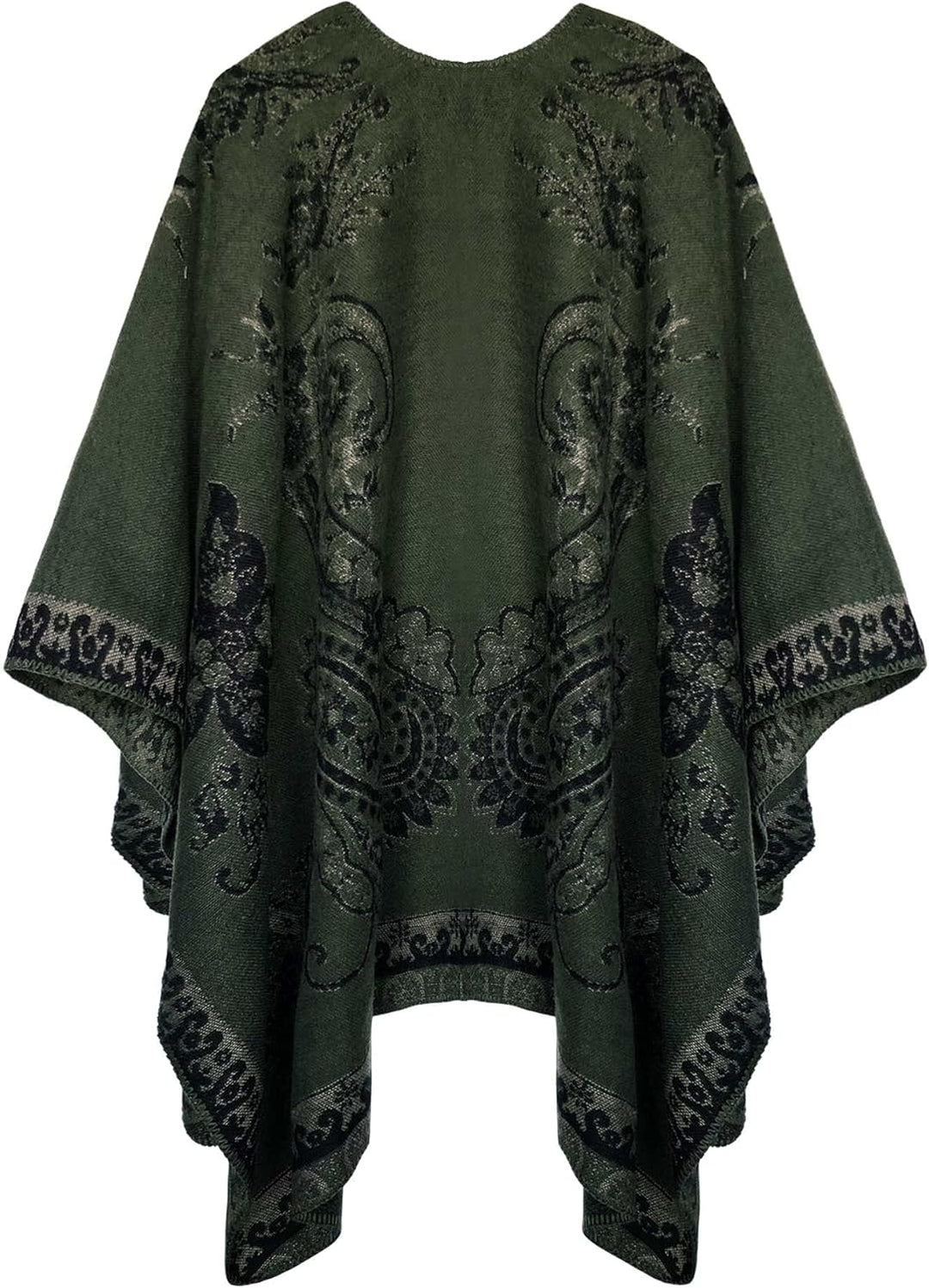 Damen Warm Offene Front Strick Schals und Wraps Floral Elegante Cardigans Poncho Cape Coat Mantel Du