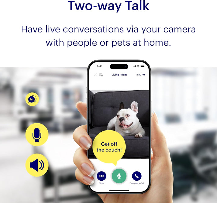 Canary View Überwachungskamera 1080p HD WiFi IP | 24/7 Live-Übertragung, Bewegungsmelder, 2-Wege-Aud