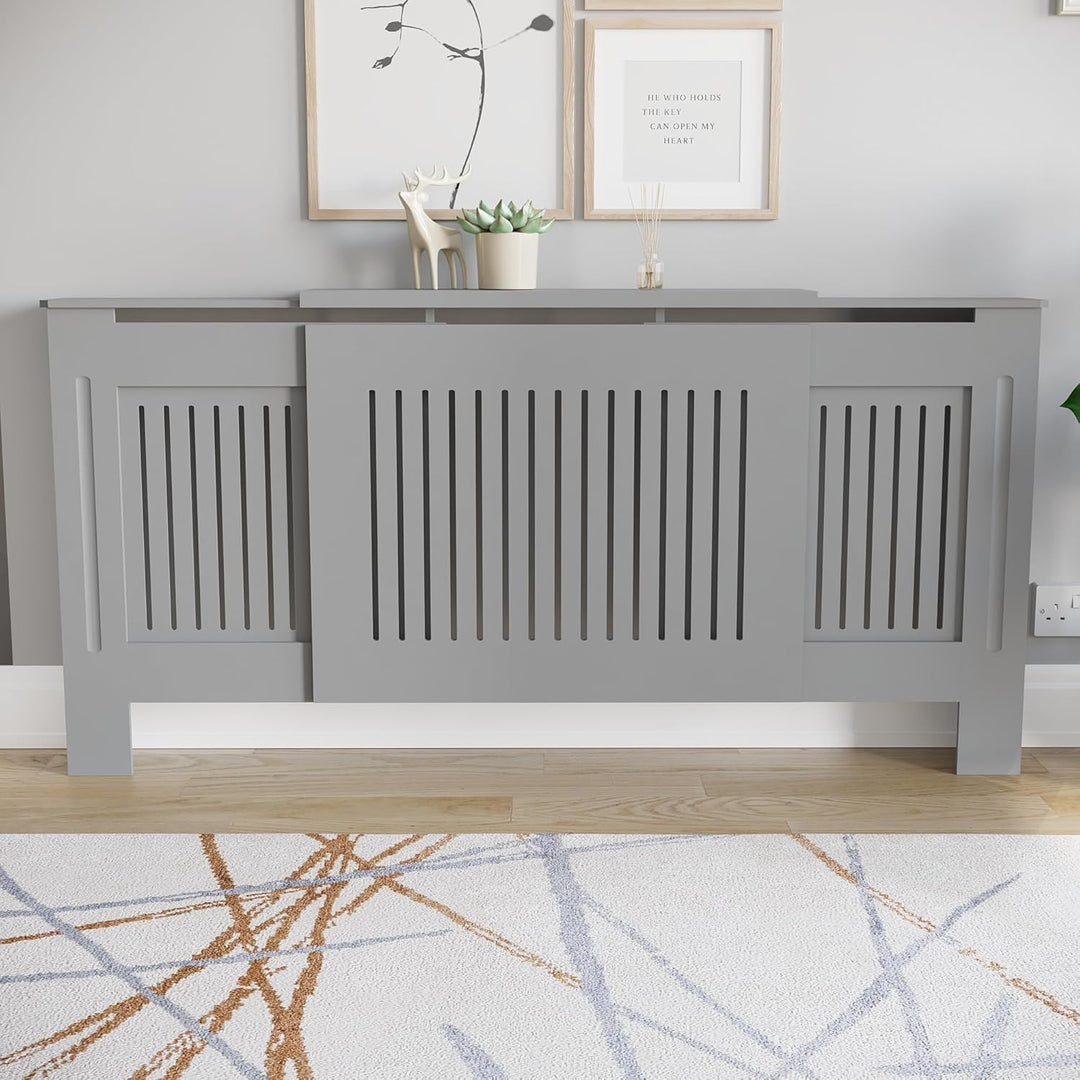 Vida Designs heizkörperabdeckung, Holzwerkstoff, Grau, Einstellbar Grau Einstellbar, Grau Einstellba