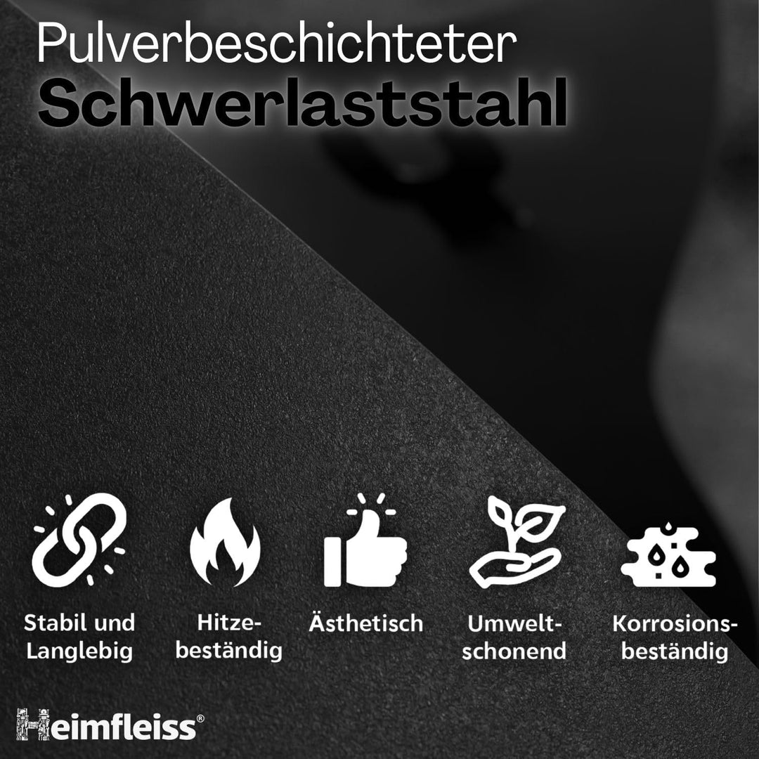 Kaminbesteck Schwarz Modern | Kaminzubehör mit Holzgriffen | Ofenbesteck Kaminbesteck Set | Hochwert