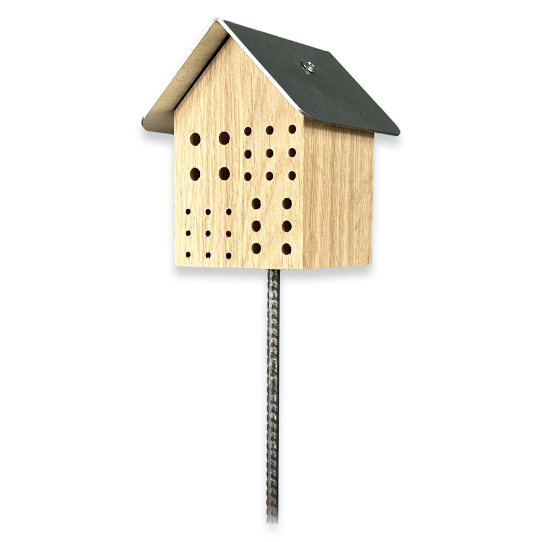 GARTENETAGE Wildbienenhotel mit Metalldach/Naturbelassenes, massives Insektenhaus & Bienenhotel/Nist