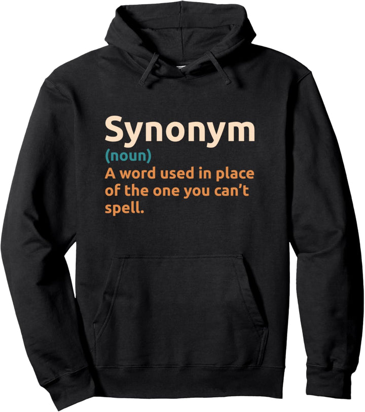 Synonym Funny English Teacher Definition Vintage Dictionary Pullover Hoodie