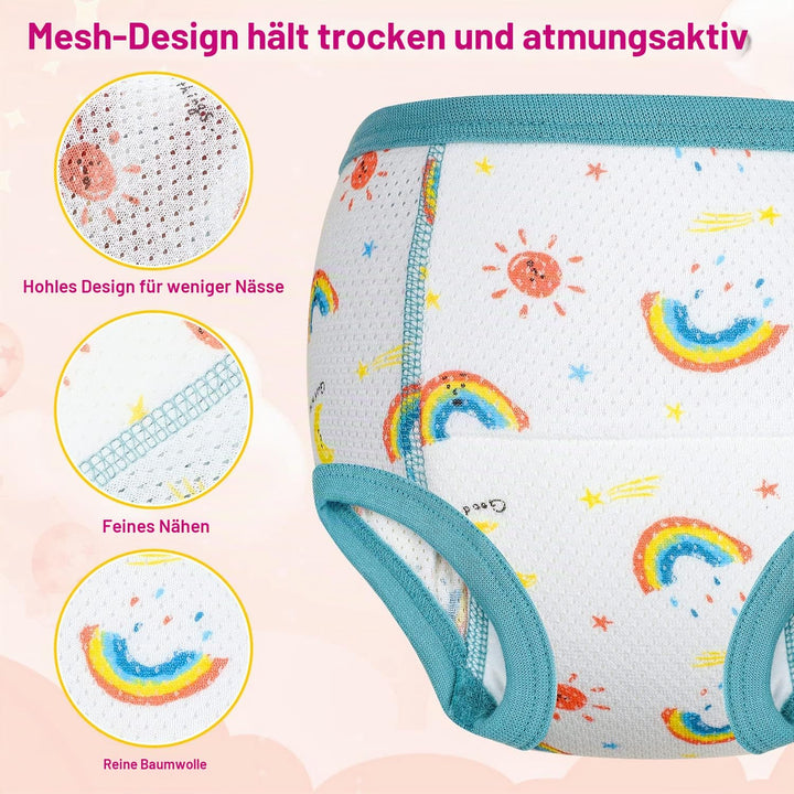 MOEMOE BABY Töpfchen Trainingshose, 6 Stück Töpfchentraining Unterhosen Trainer Töpfchen Trainingsho