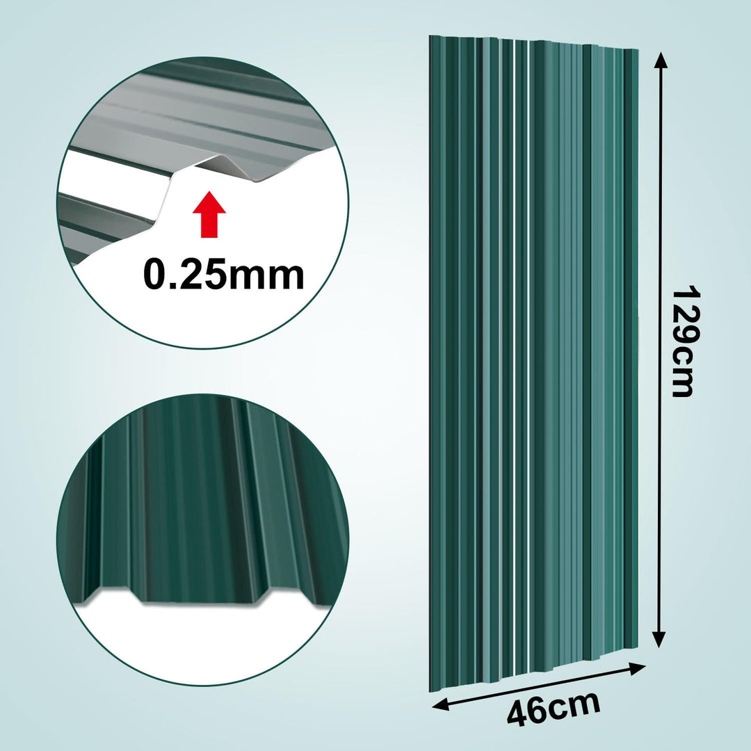 12x Trapezblech Profilblech 129 x 46 cm = 7 m², Verzinkter Dachblech Wellblechplatten für Dach 0,25