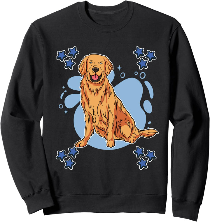 Herren Goldie Zeichnung Sterne Jungen Golden Retriever Sweatshirt