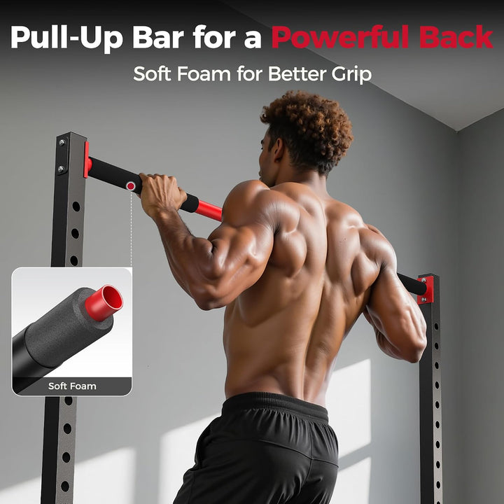 FLYBIRD Power Tower with Pull-Up Bar, Adjustable Multi-Functional Power Rack BLACK001, BLACK001
