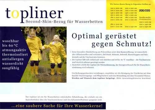 Staubschutzauflage Topliner Wasserbett 200x200cm - Effektiv gegen Staub und Schmutz auf der Wasserma
