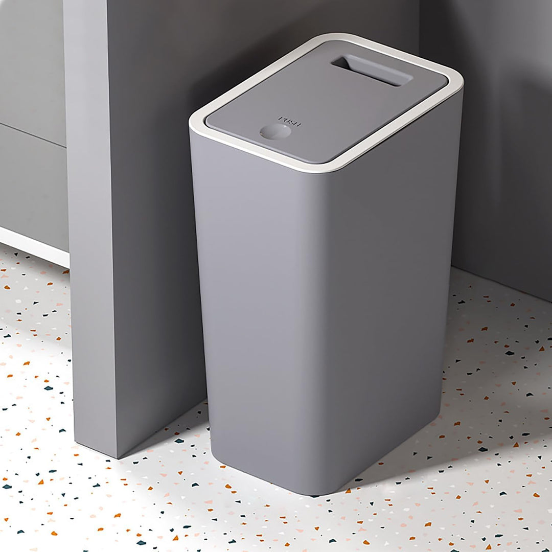 9L Mülleimer Bad,Schmaler Mülleimer Mit Deckel Mülleimer Geruchsdicht Pop-Up Deckel PP Material für
