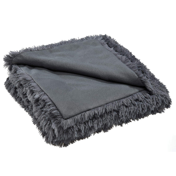 CelinaTex Shetland Bettwäsche 140 x 200 cm 2-teilig grau Polar-Fleece Bettbezug Flokati Optik Bett G