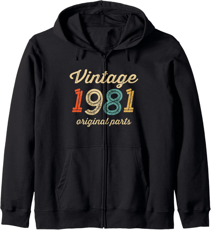 Vintage 1981 Original Teile Geburtstag Retro Inline Kapuzenjacke