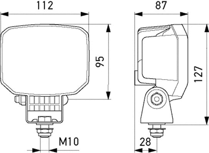 HELLA - LED-Arbeitsscheinwerfer - Power Beam S - 12/24V - 1GA 996 588-211 Weitreichend 1.850 Lumen P