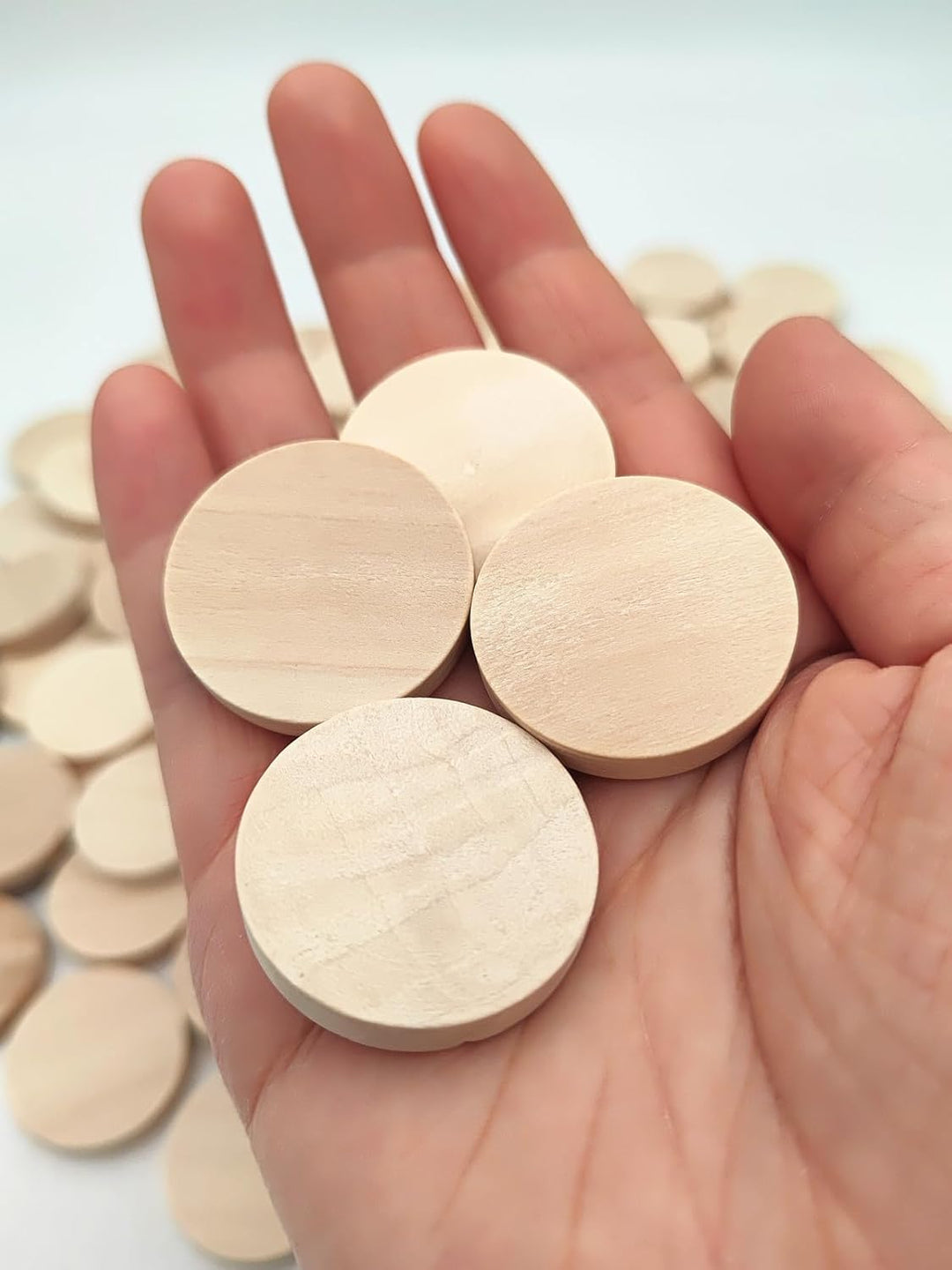 Naturholzscheiben, blanko, runde Holzscheiben, unlackiert, Holzkreise, blanko, Holzornamente für Bas