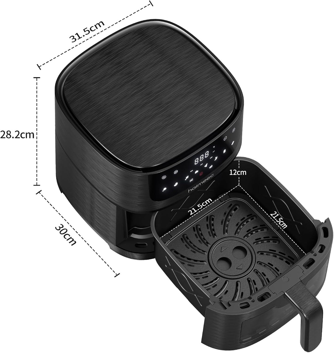 HAIMEEC Airfryer 6L, Heissluftfritteuse mit Sichtfenster, Fritteuse ohne Öl mit Shake-Reminder, Anti