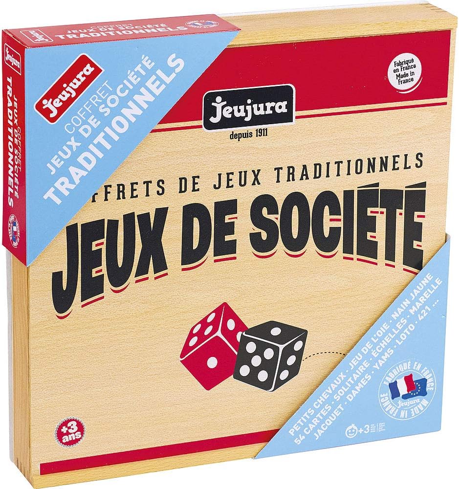 JeuJura 8128 Spiel-Set aus Gesellschaft, traditionelles – Holz