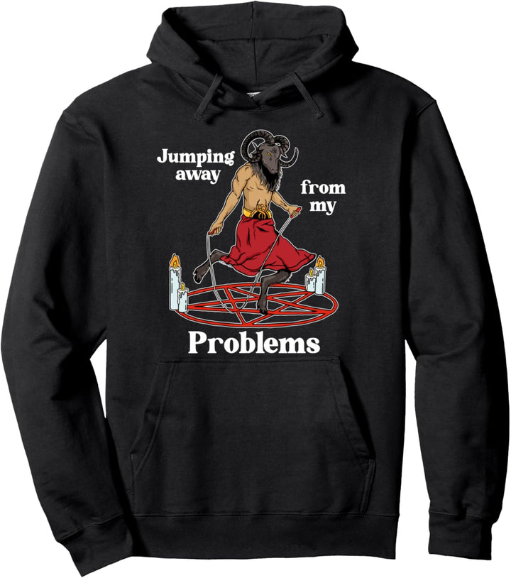 Jumping away from my problems Baphomet Horror Okkult Pullover Hoodie