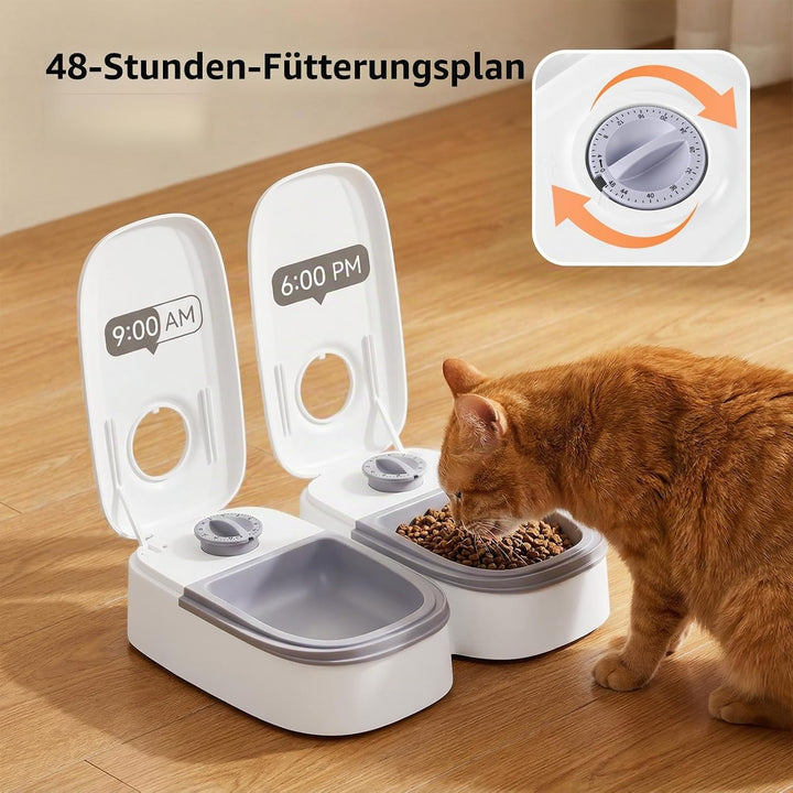 2 x automatischer Futternapf für Katzen und Hunde