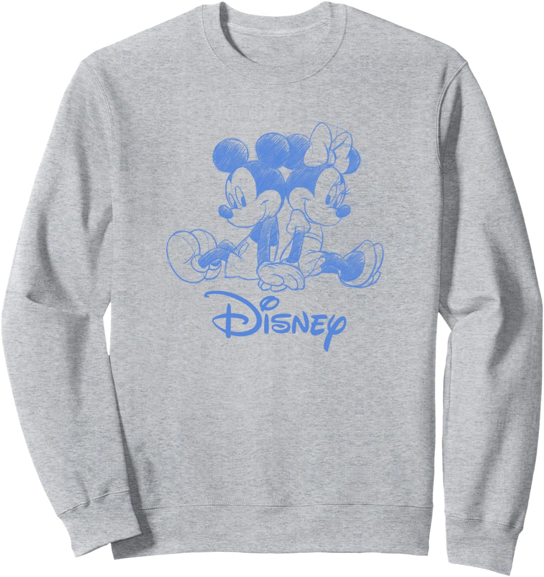 Disney Mickey Mouse and Minnie Sketch with Logo Sweatshirt