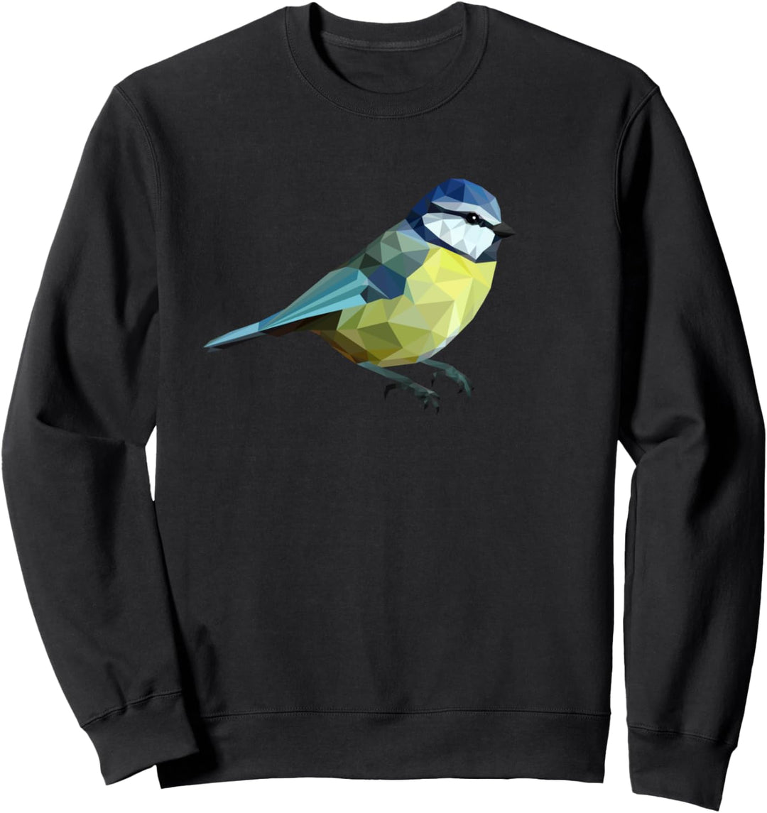 Blaumeise in Polygon-Technik - fluegge Premium Design Sweatshirt